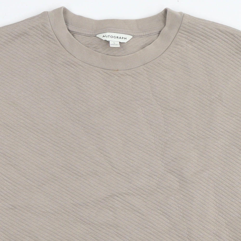 Mens UK Size L Marks and Spencer Beige Pullover Sweatshirt