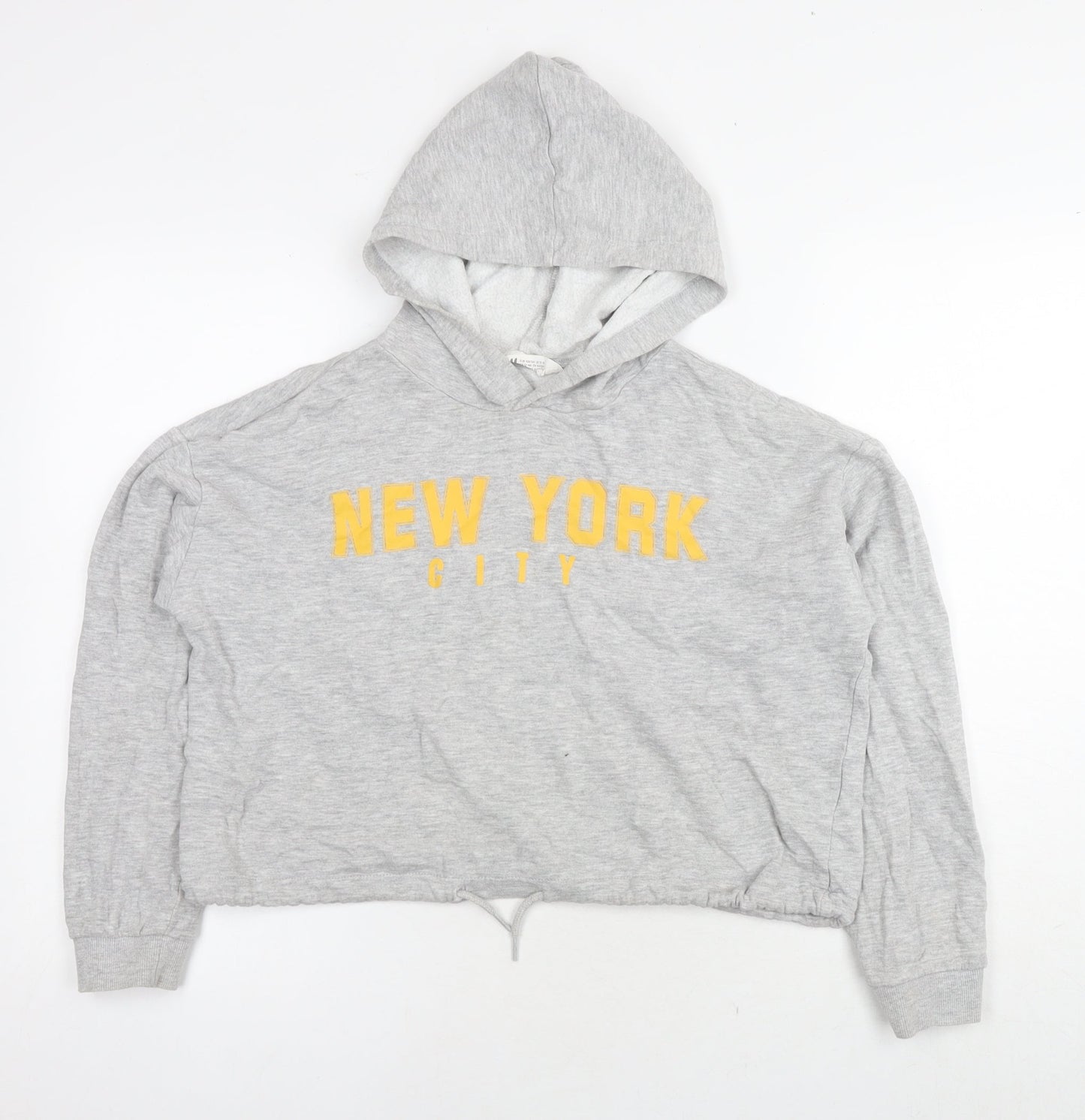H&M Girls Grey Cotton Pullover Hoodie Size 12-13 Years Pullover - New York Cropped