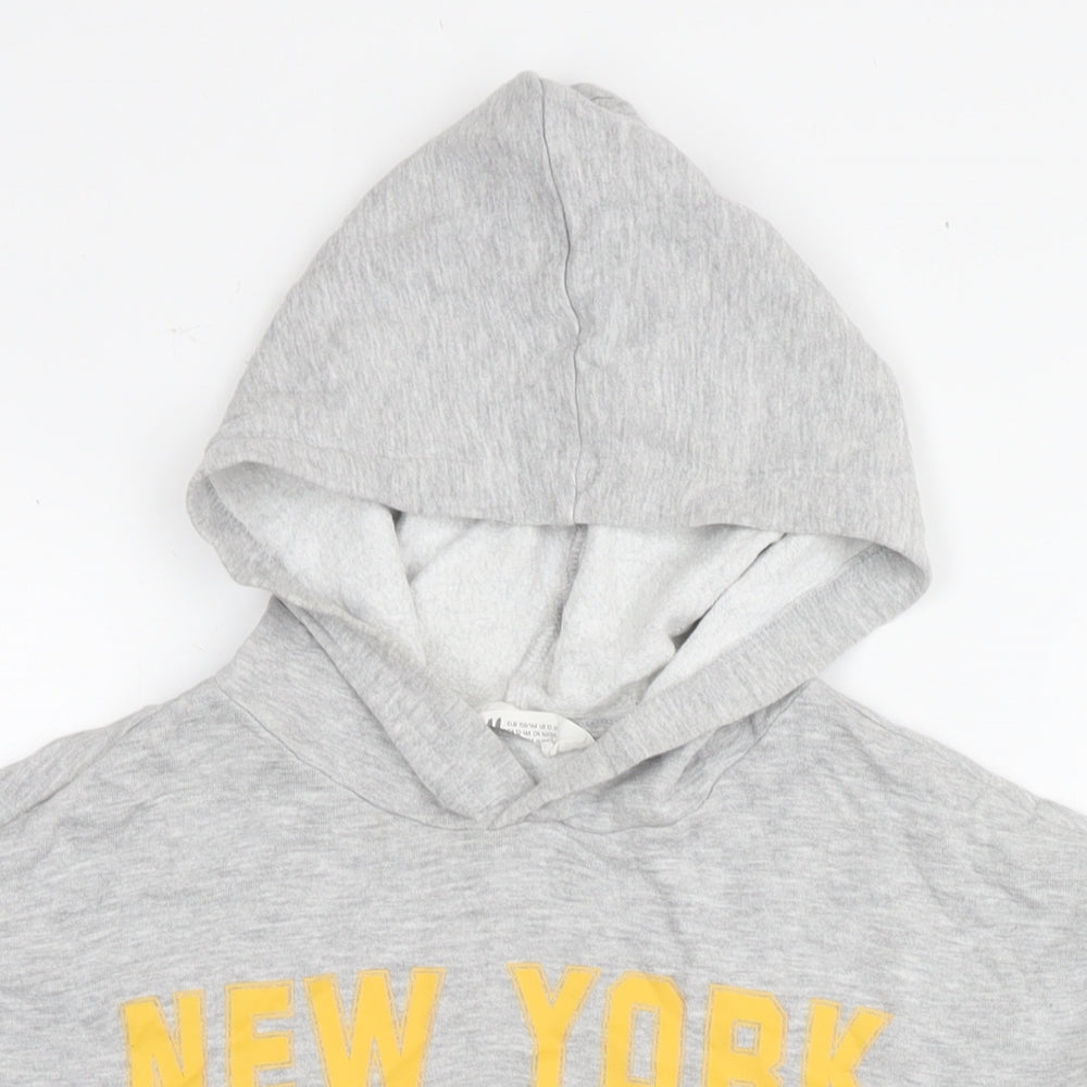 H&M Girls Grey Cotton Pullover Hoodie Size 12-13 Years Pullover - New York Cropped