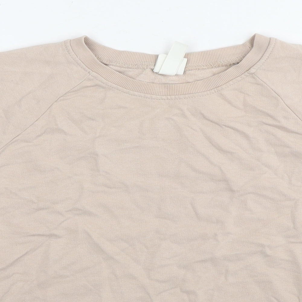 H&M Womens Beige Cotton Pullover Sweatshirt Size M Pullover