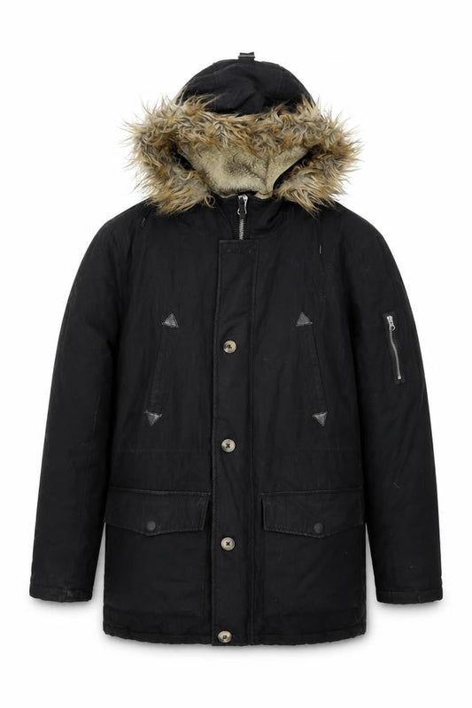 Mens UK Size M ASOS Black Overcoat