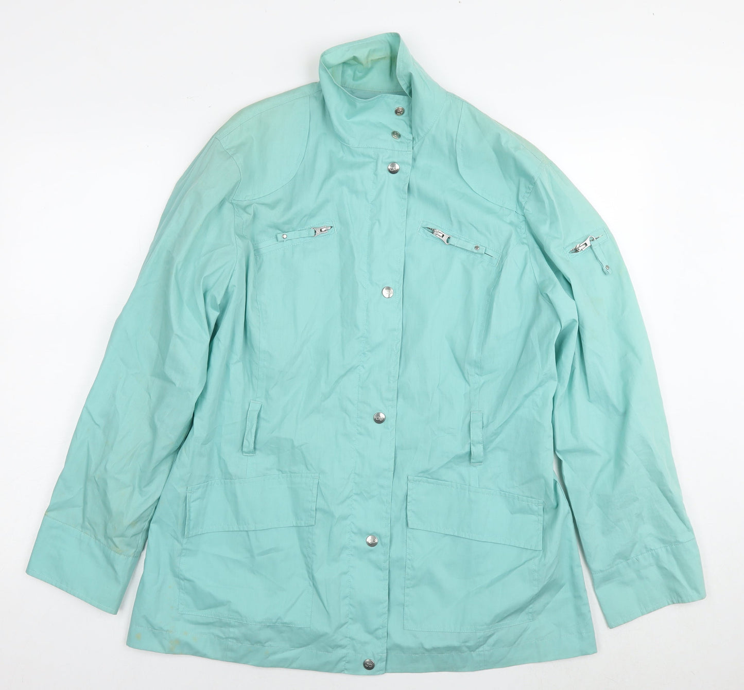 October Womens Blue Parka Coat Size 18 Zip