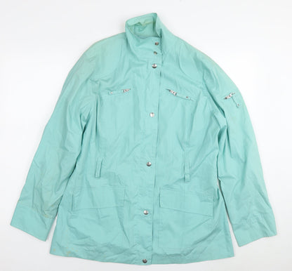 October Womens Blue Parka Coat Size 18 Zip