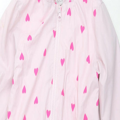 Kids Orginals Girls Pink Geometric Polyester Coverall One-Piece Size 3-4 Years L14 in Zip - Hearts
