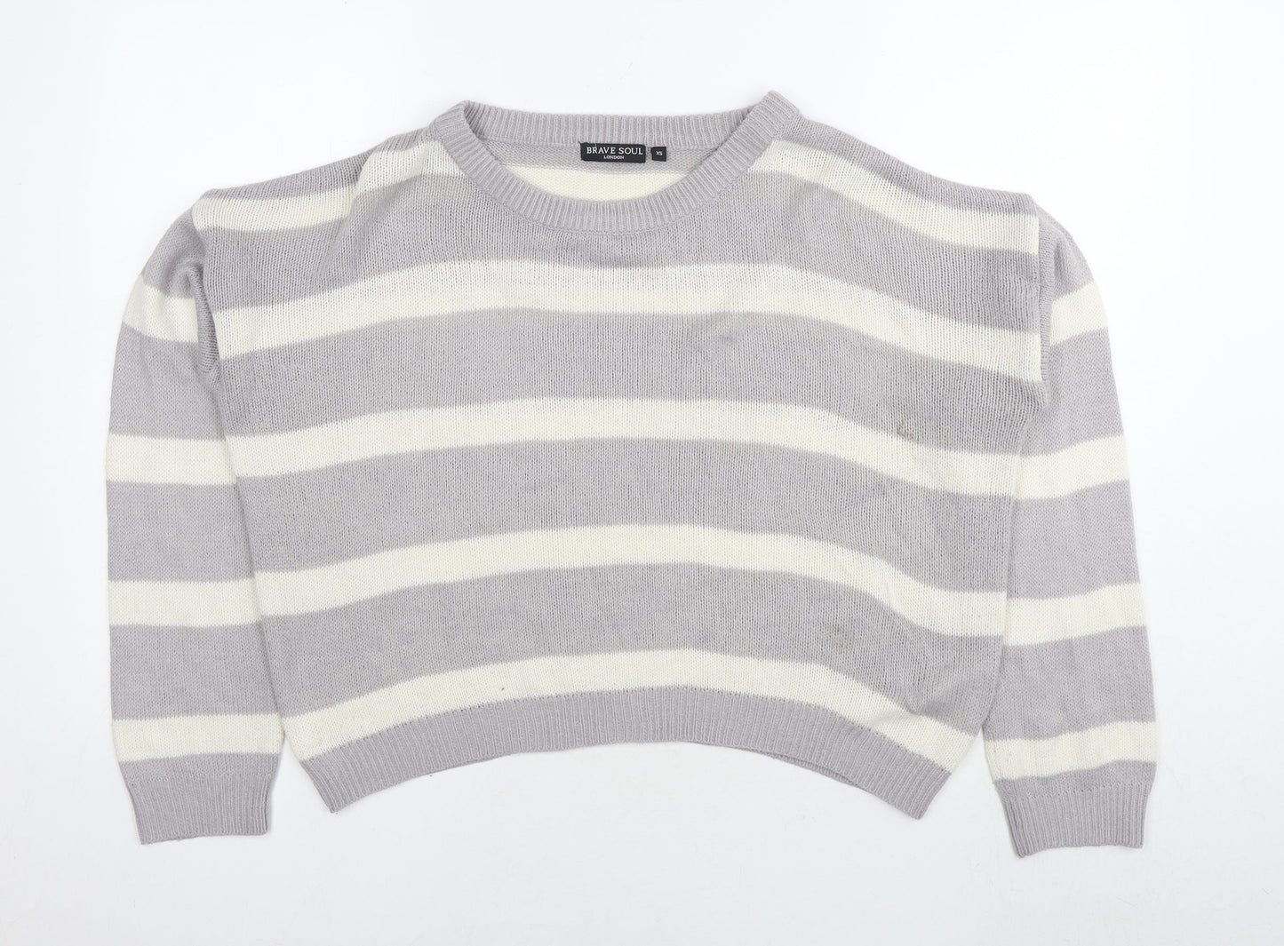 Womens UK Size XS Brave Soul Grey Pullover Jumper