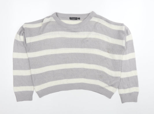 Womens UK Size XS Brave Soul Grey Pullover Jumper