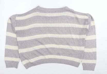 Womens UK Size XS Brave Soul Grey Pullover Jumper