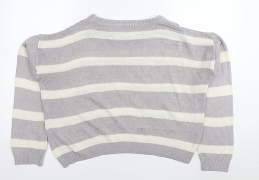 Womens UK Size XS Brave Soul Grey Pullover Jumper