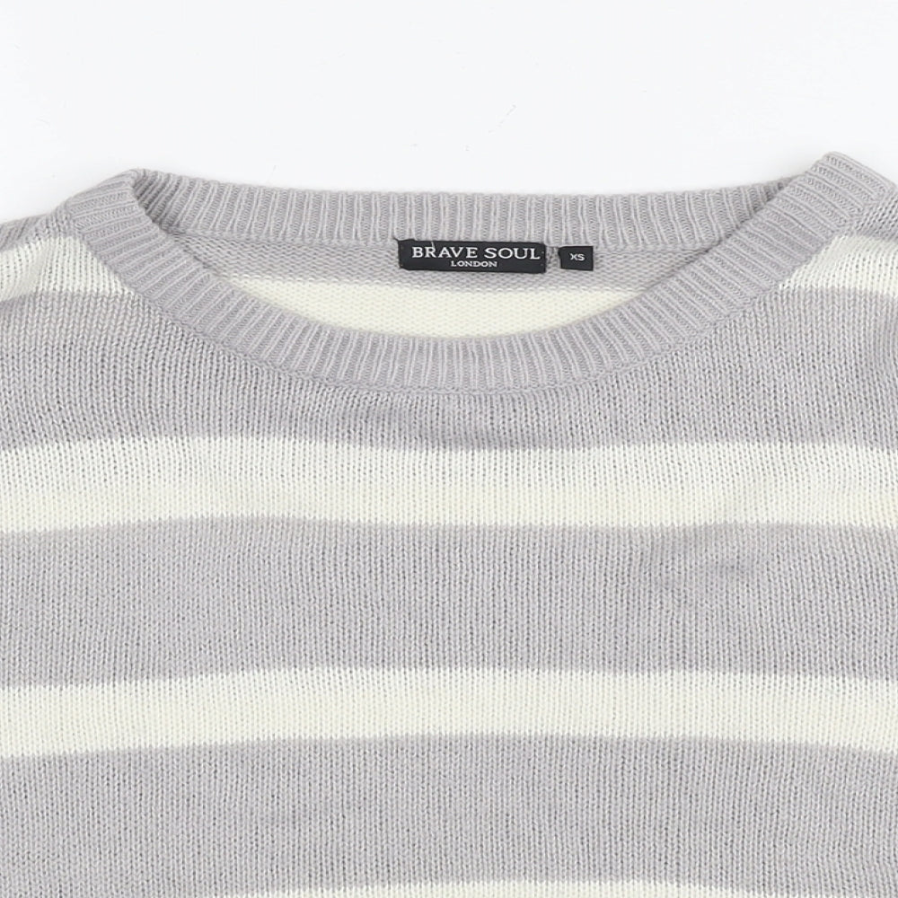 Womens UK Size XS Brave Soul Grey Pullover Jumper