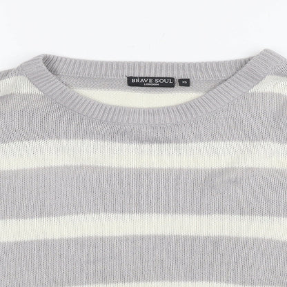 Womens UK Size XS Brave Soul Grey Pullover Jumper