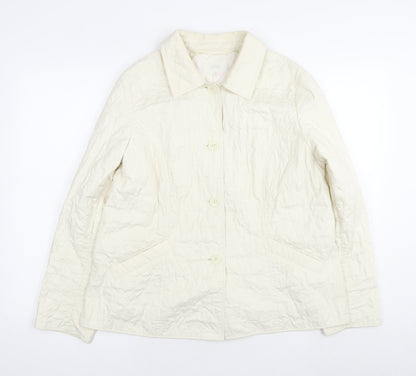 Womens UK Size 18 Marks and Spencer Ivory Quilted Coat