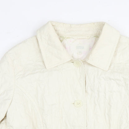 Womens UK Size 18 Marks and Spencer Ivory Quilted Coat