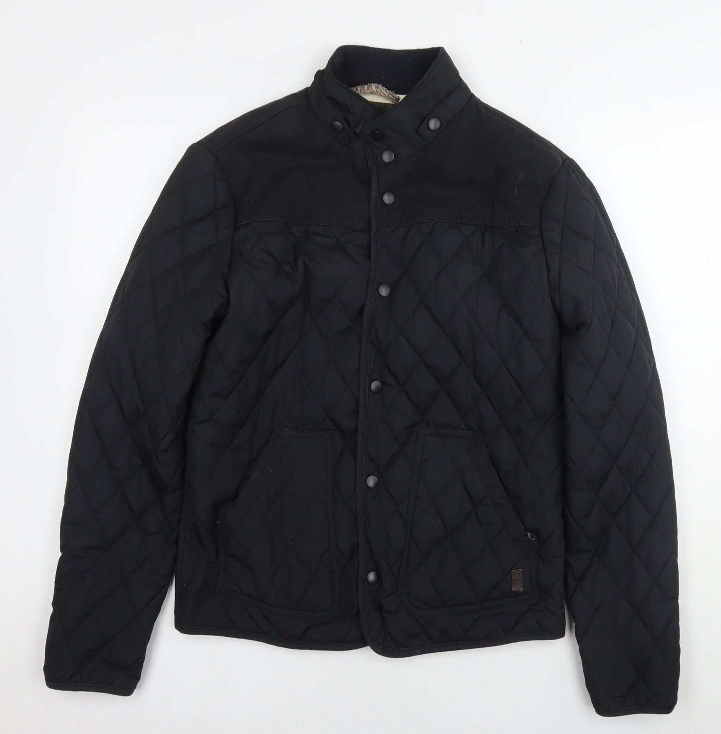 Mens UK Size S River Island Black Quilted Coat