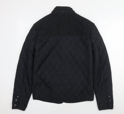Mens UK Size S River Island Black Quilted Coat