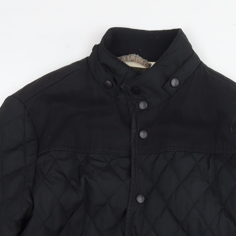 Mens UK Size S River Island Black Quilted Coat