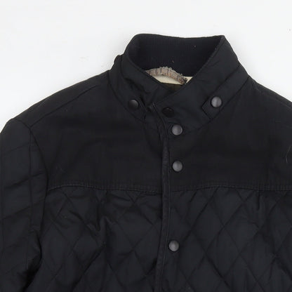 Mens UK Size S River Island Black Quilted Coat