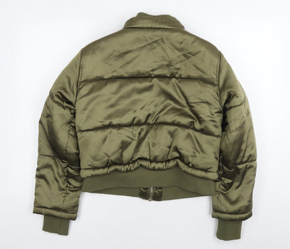 Womens UK Size 8 Topshop Green Puffer Jacket