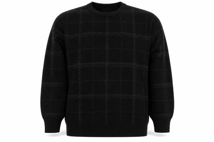 Marks & Spencer Womens Black Check Acrylic Pullover Sweatshirt Size L Pullover