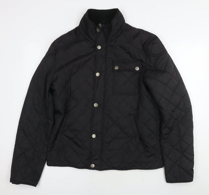 Zara Mens Black Quilted Jacket Size XL Zip