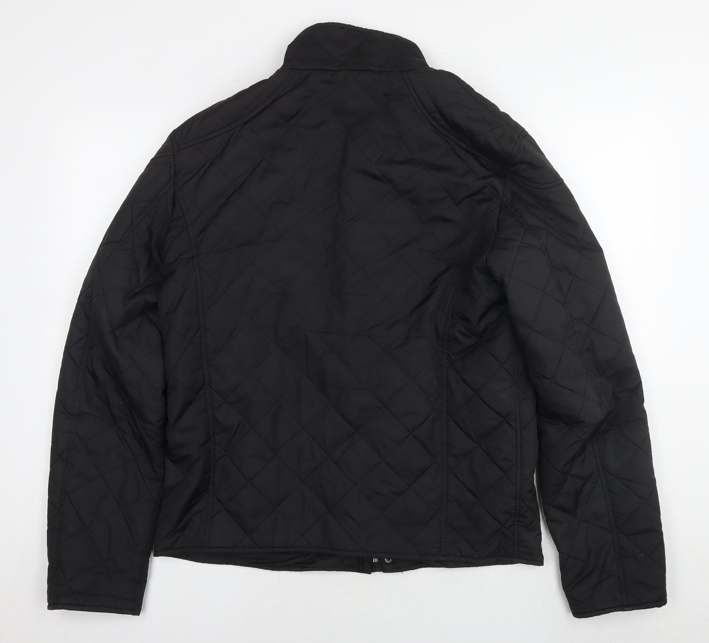 Zara Mens Black Quilted Jacket Size XL Zip