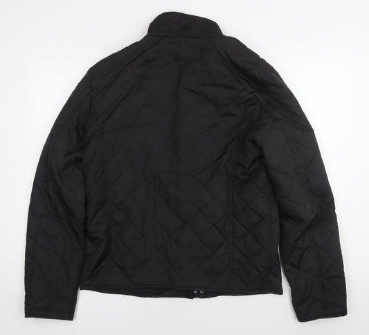 Zara Mens Black Quilted Jacket Size XL Zip