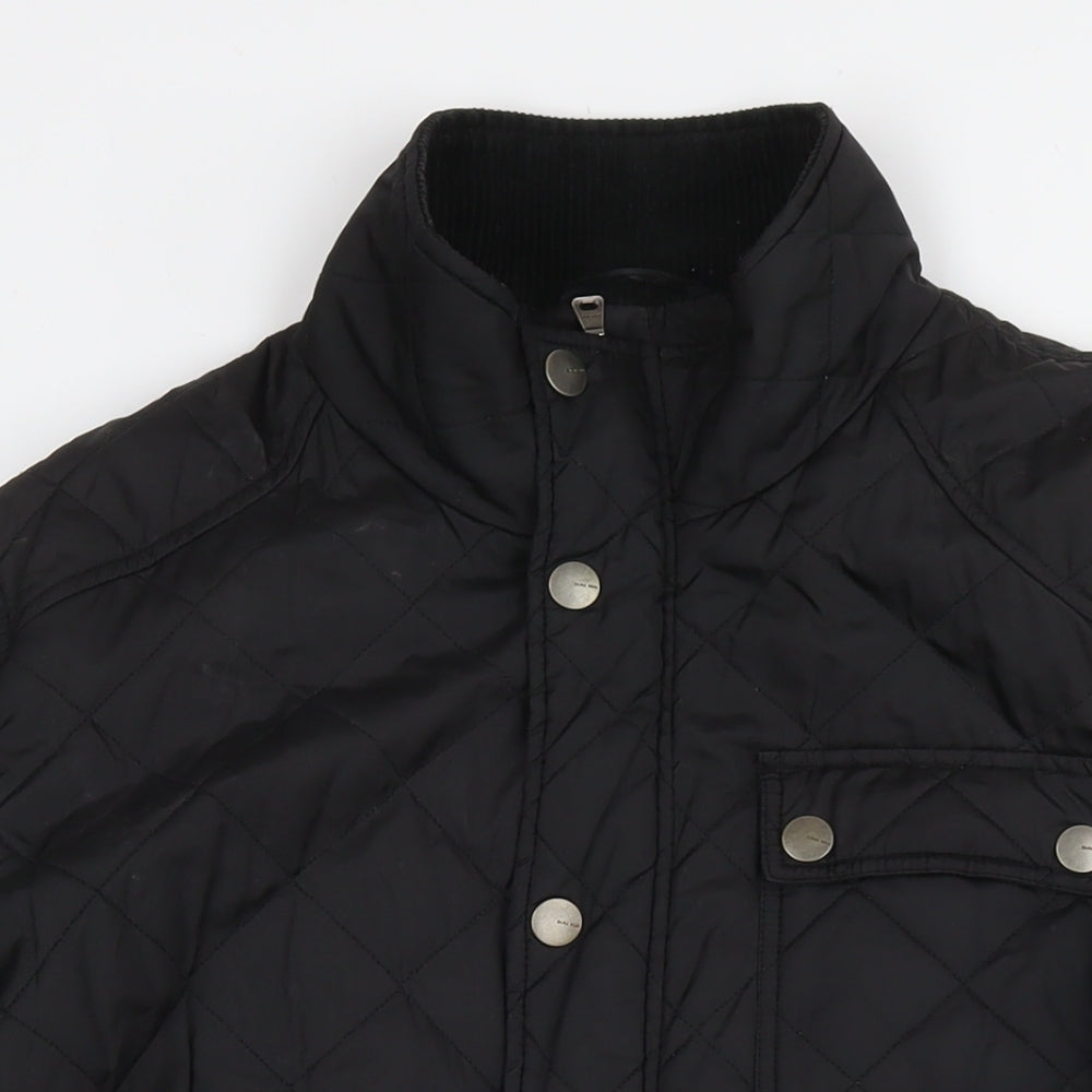 Zara Mens Black Quilted Jacket Size XL Zip