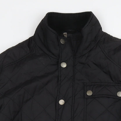 Zara Mens Black Quilted Jacket Size XL Zip