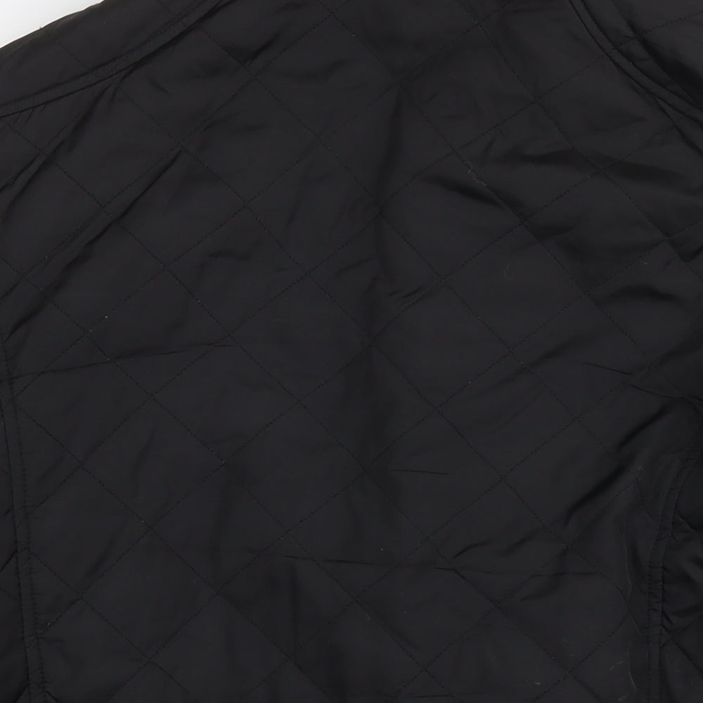 Zara Mens Black Quilted Jacket Size XL Zip