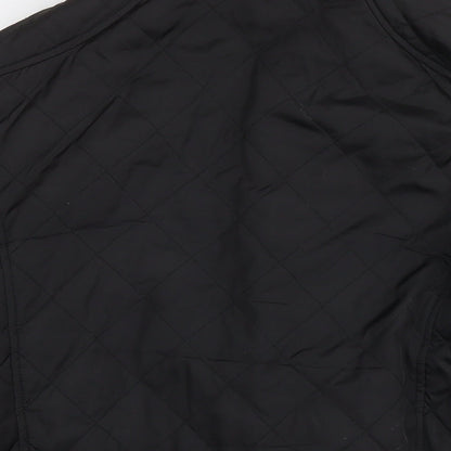 Zara Mens Black Quilted Jacket Size XL Zip
