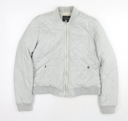 Womens UK Size 12 River Island Grey Quilted Coat