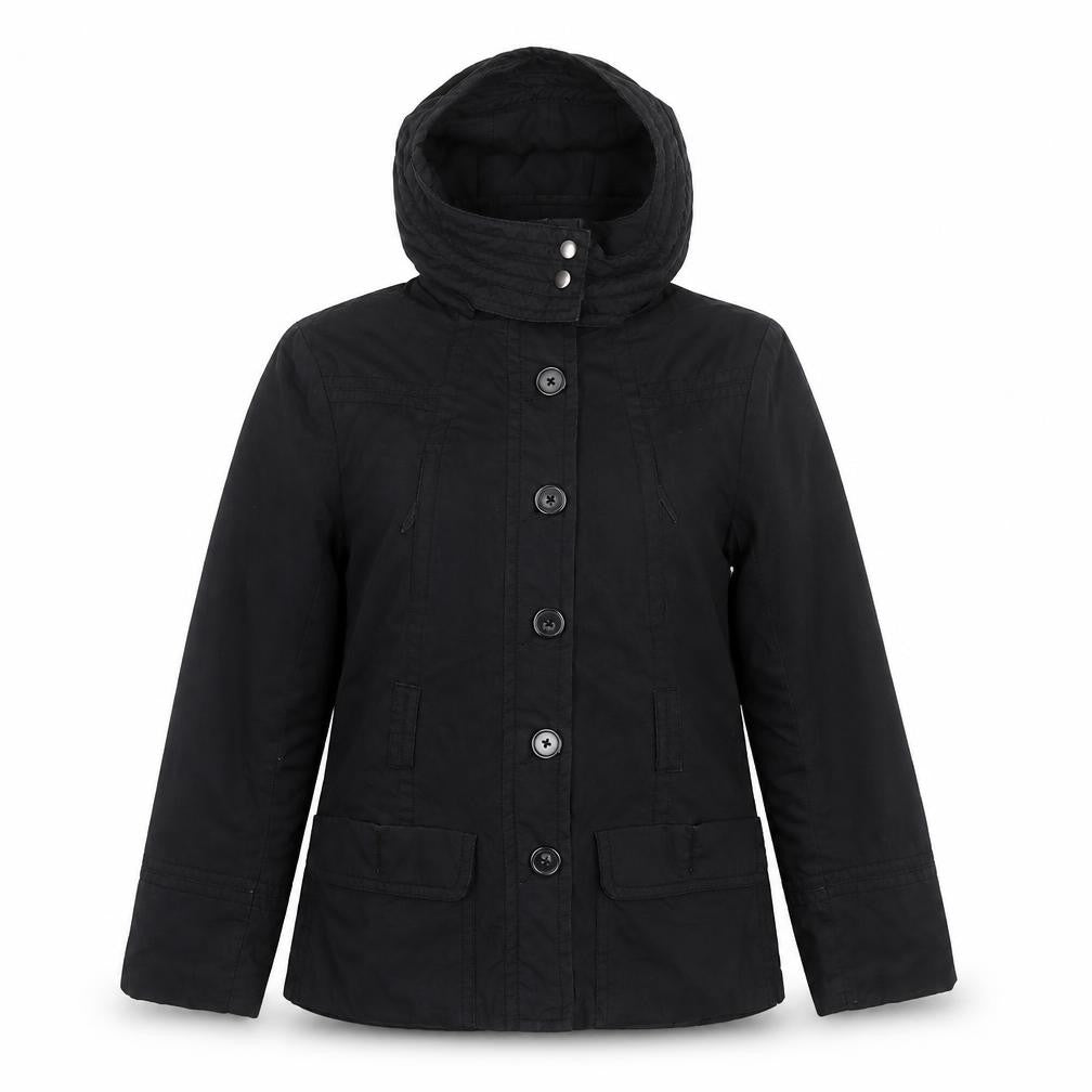 Womens UK Size 8 H&M Black Parka Coat