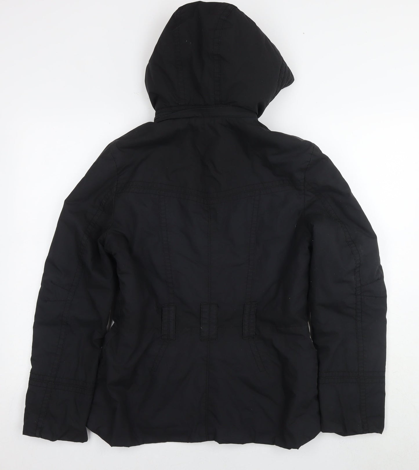 Womens UK Size 8 H&M Black Parka Coat