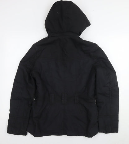 Womens UK Size 8 H&M Black Parka Coat