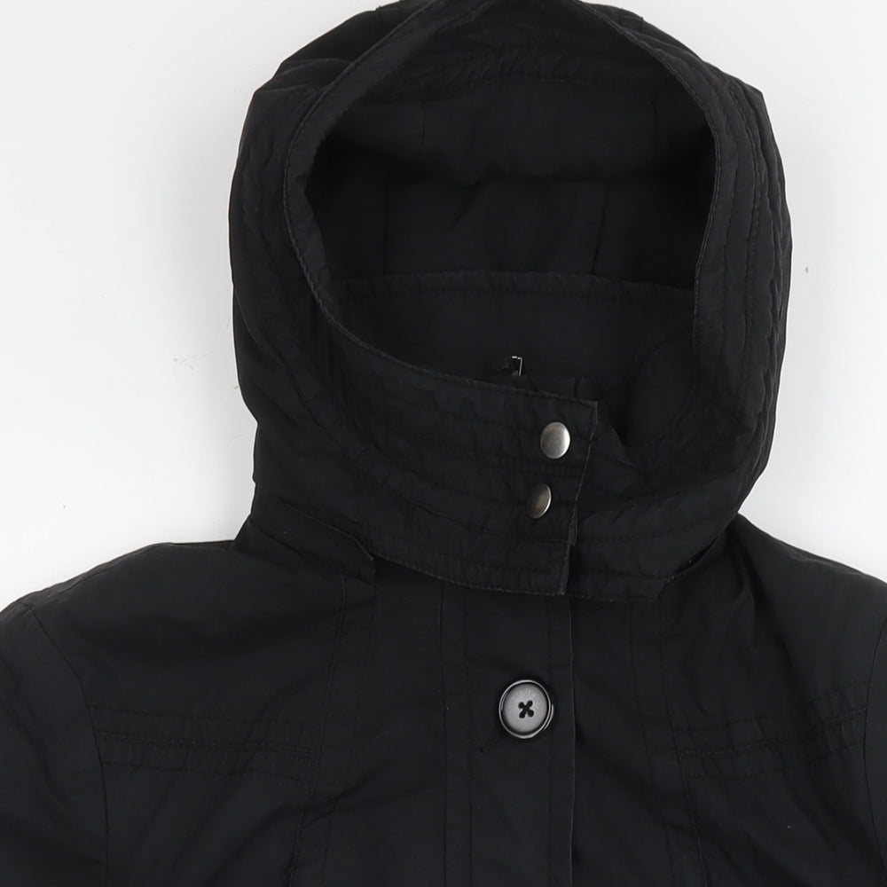 Womens UK Size 8 H&M Black Parka Coat