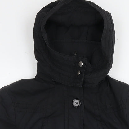Womens UK Size 8 H&M Black Parka Coat