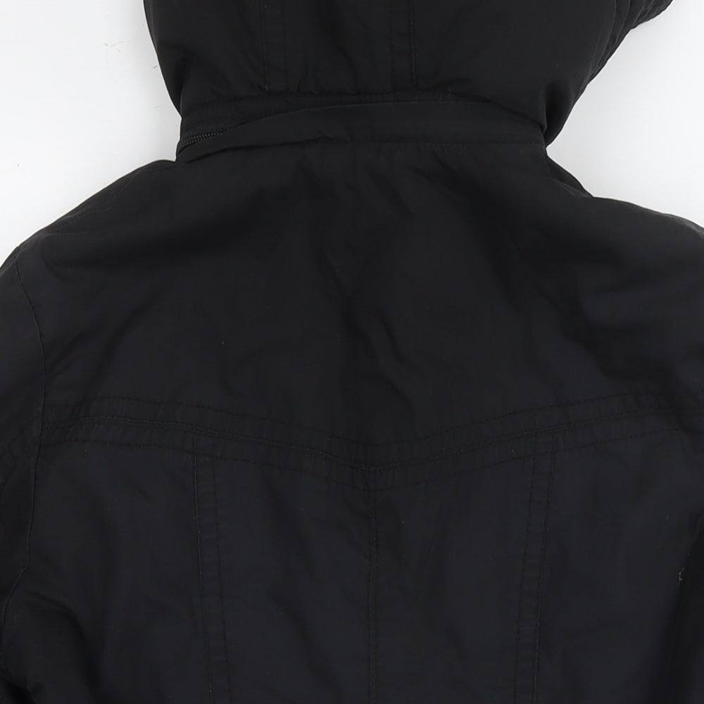 Womens UK Size 8 H&M Black Parka Coat
