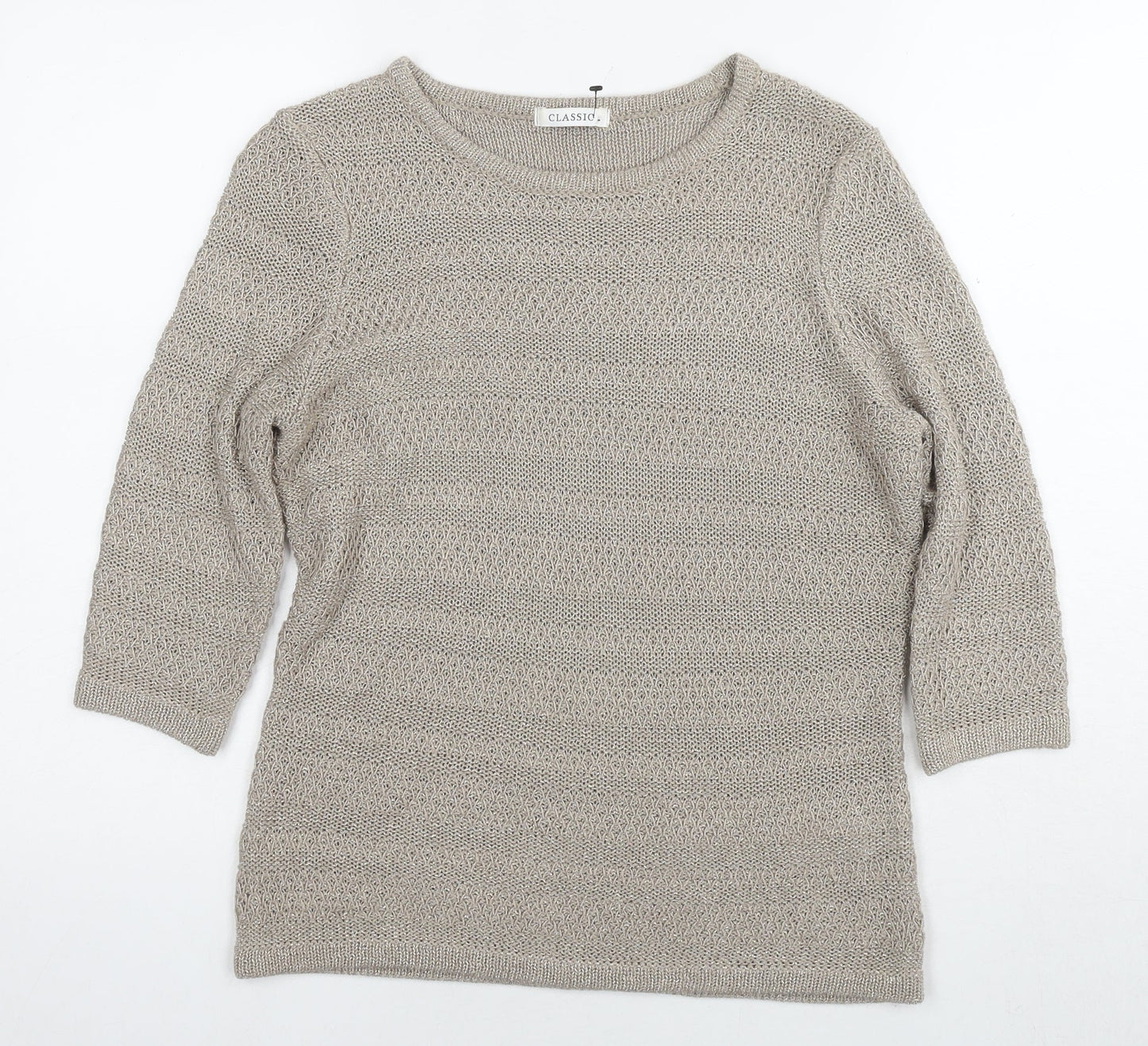Womens UK Size 12 Marks and Spencer Beige Pullover Jumper