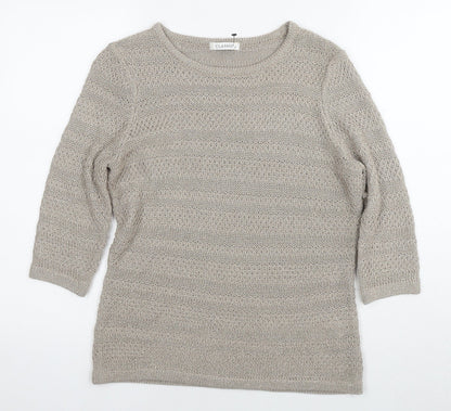 Womens UK Size 12 Marks and Spencer Beige Pullover Jumper