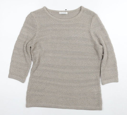 Womens UK Size 12 Marks and Spencer Beige Pullover Jumper