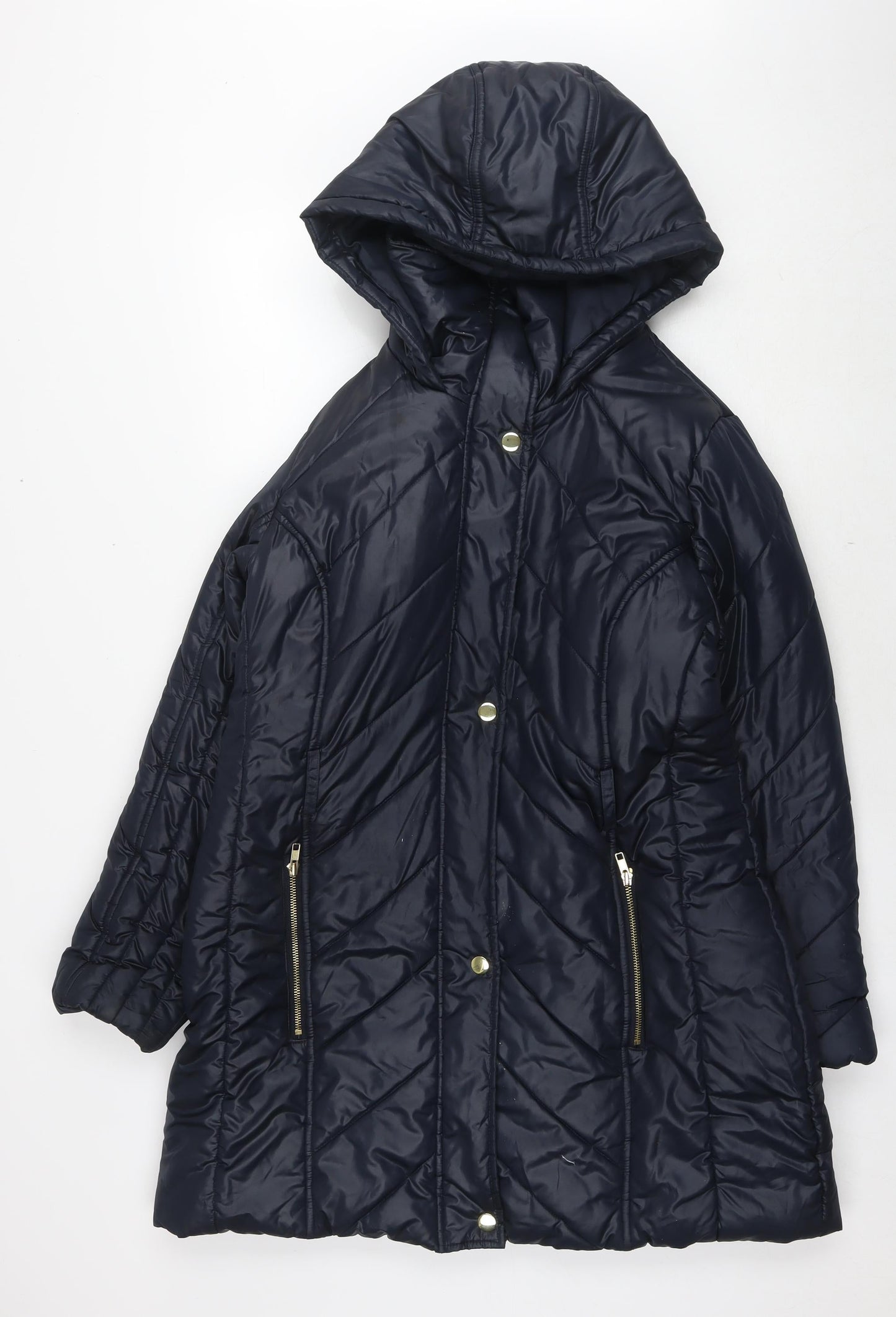 Womens UK Size L Marks and Spencer Blue Quilted Coat
