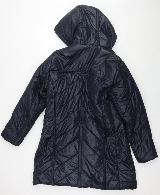 Womens UK Size L Marks and Spencer Blue Quilted Coat
