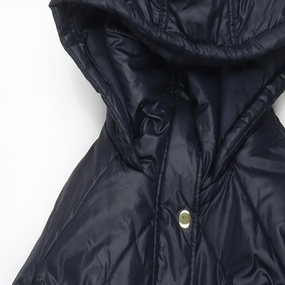 Womens UK Size L Marks and Spencer Blue Quilted Coat