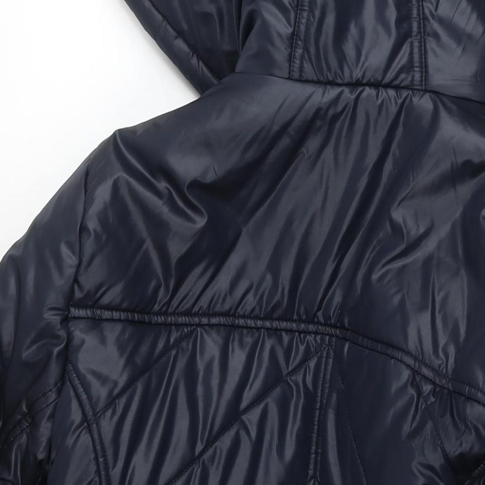Womens UK Size L Marks and Spencer Blue Quilted Coat