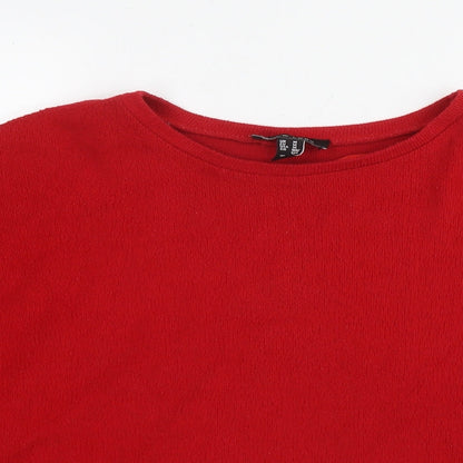 New Look Womens Red Polyester Pullover Sweatshirt Size M Pullover