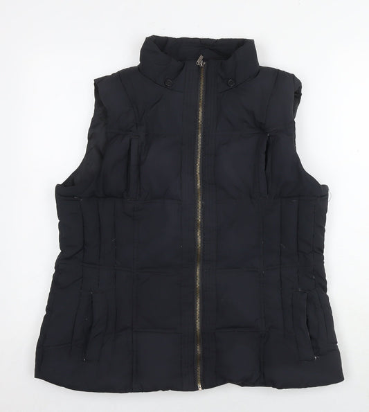 John Lewis Womens Black Gilet Waistcoat Size 16 Zip