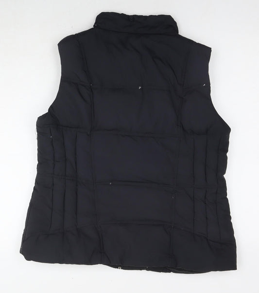 John Lewis Womens Black Gilet Waistcoat Size 16 Zip
