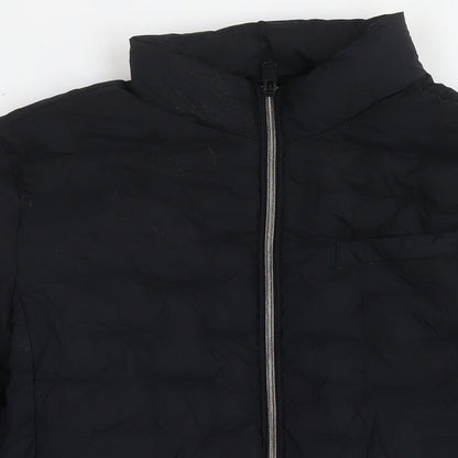 Autograph Mens Black Puffer Jacket Coat Size L Zip