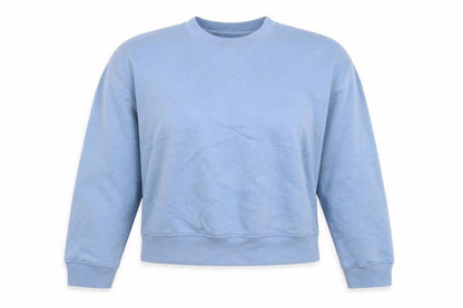 New Look Womens Blue Cotton Pullover Sweatshirt Size M Pullover