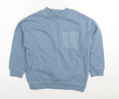 Marks and Spencer Boys Green Cotton Pullover Sweatshirt Size 7-8 Years Pullover
