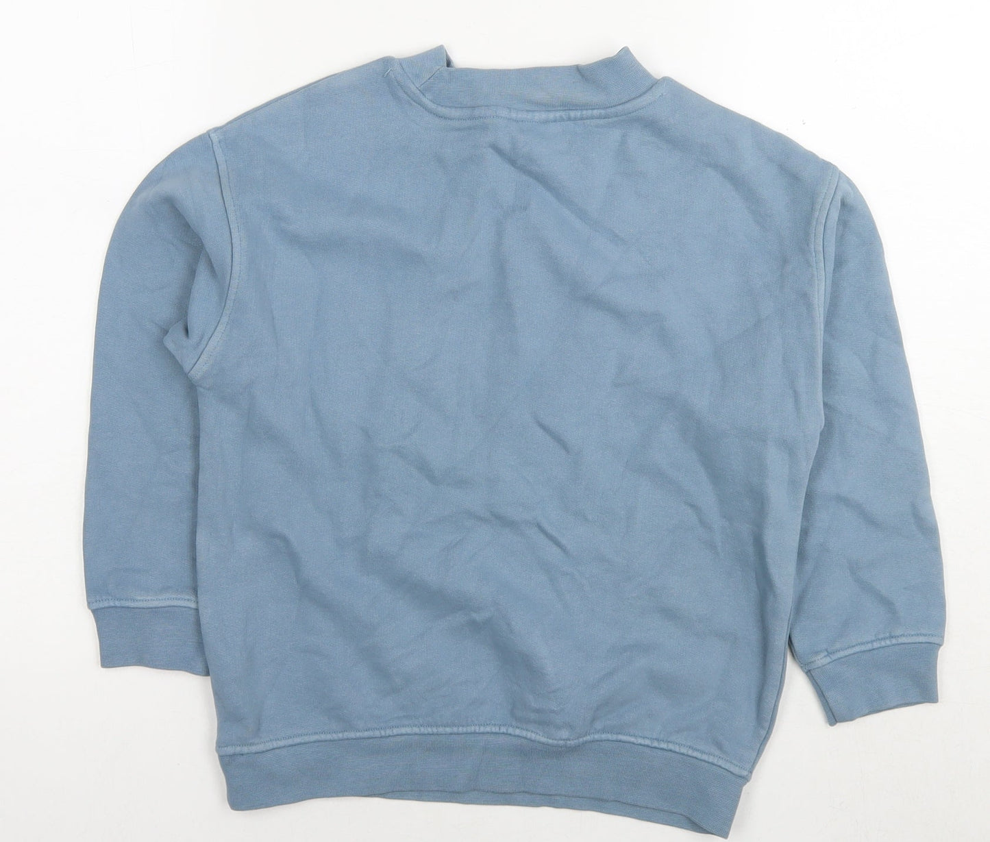 Marks and Spencer Boys Green Cotton Pullover Sweatshirt Size 7-8 Years Pullover